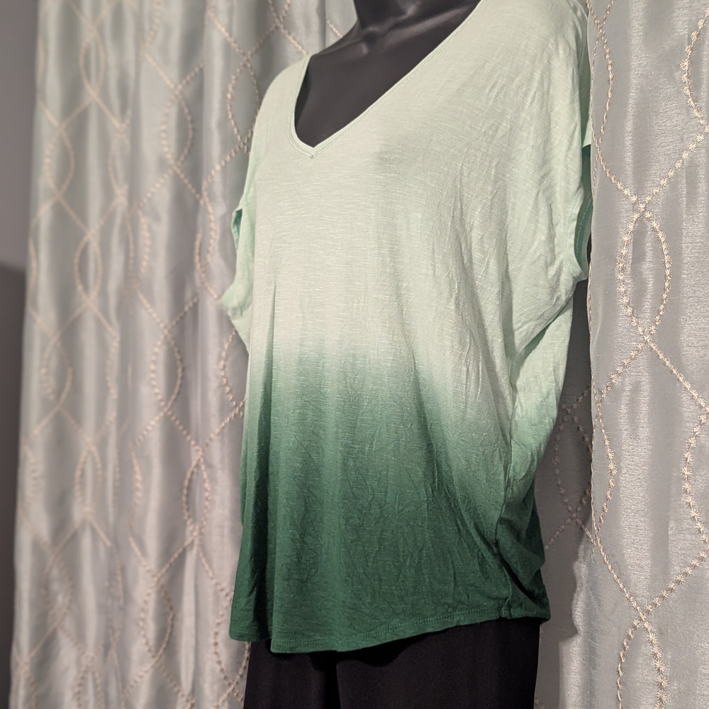 13. White House Black Market Gradient Green Women's Top